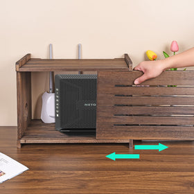 BEARUT Modem Storage Box Wood storing modem neatly