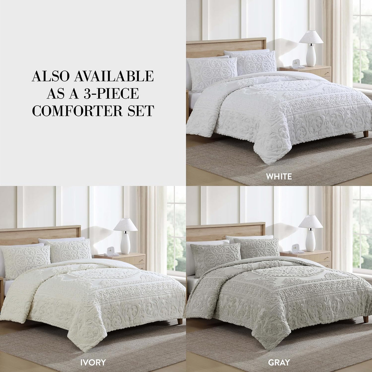 Beatrice bedspread back is color matched for a cohesive, all around look