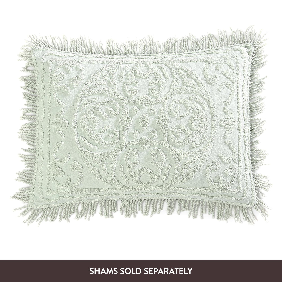 Beatrice Home Fashions bedspread close-up tufted texture color-matched back.