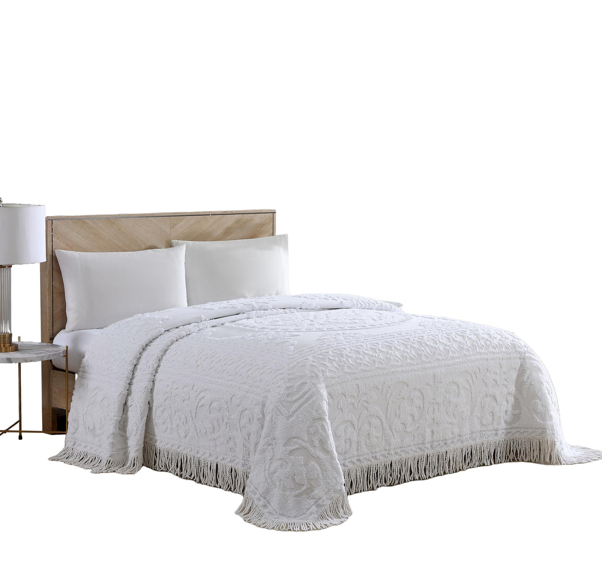 Beatrice Medallion Chenille Bedspread king size with elegant medallion pattern