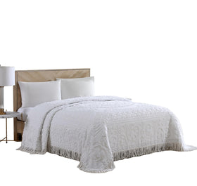 Beatrice Medallion Chenille Bedspread king size with elegant medallion pattern