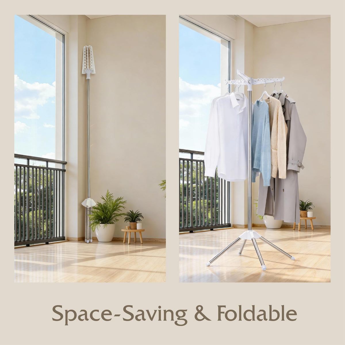Beaudaily 360-degree rotating arms spread clothes for even drying