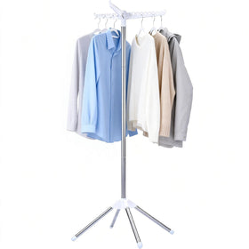 Beaudaily foldable drying rack in a compact living space showing space-saving design