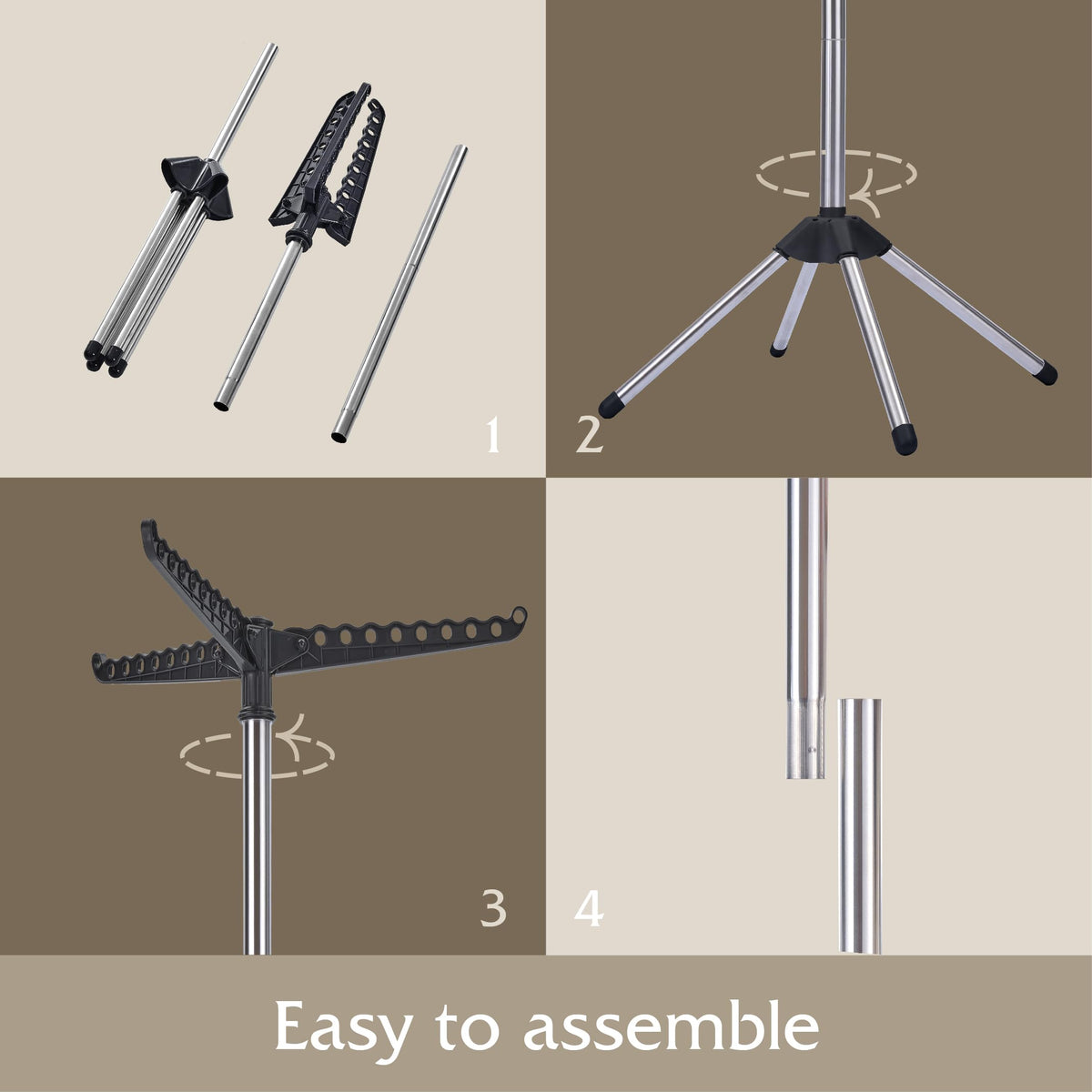 Beaudaily four-leg design ensures stable drying on any floor.