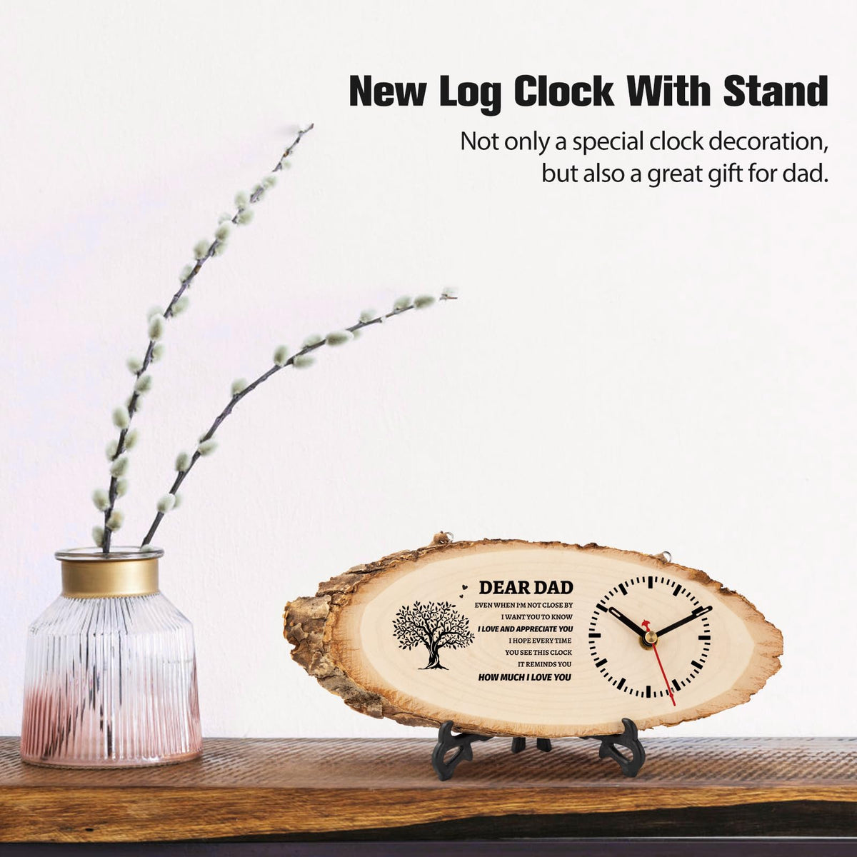 BeauGift clock includes wall rope and desk stand for display