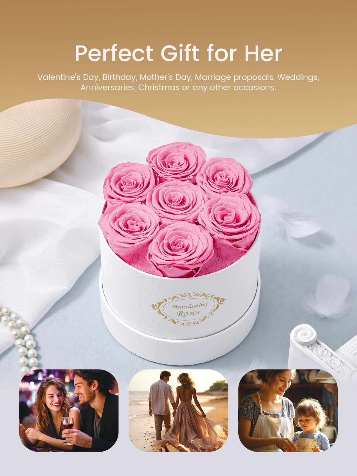 Beaulasting Forever flowers in box open display highlights luxurious gift readiness.