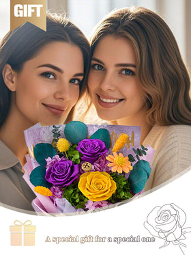 Beaulasting Roses luxury gift box with preserved purple roses for gifting