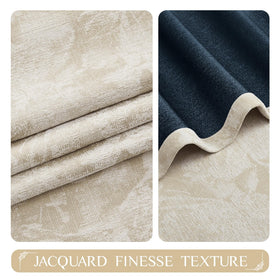 Beauoop blackout curtain close-up highlighting plush chenille texture and depth