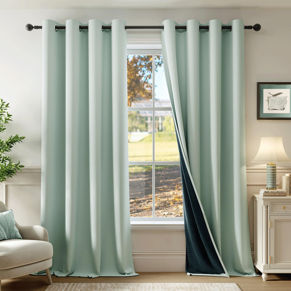 Beauoop blackout curtain seafoam green 84-inch panel for full coverage and privacy