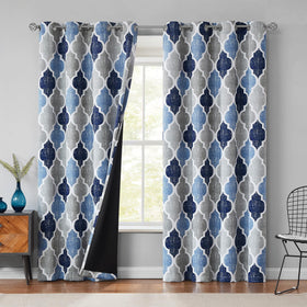 Beauoop blackout curtains with Moroccan geometric pattern for a stylish living room