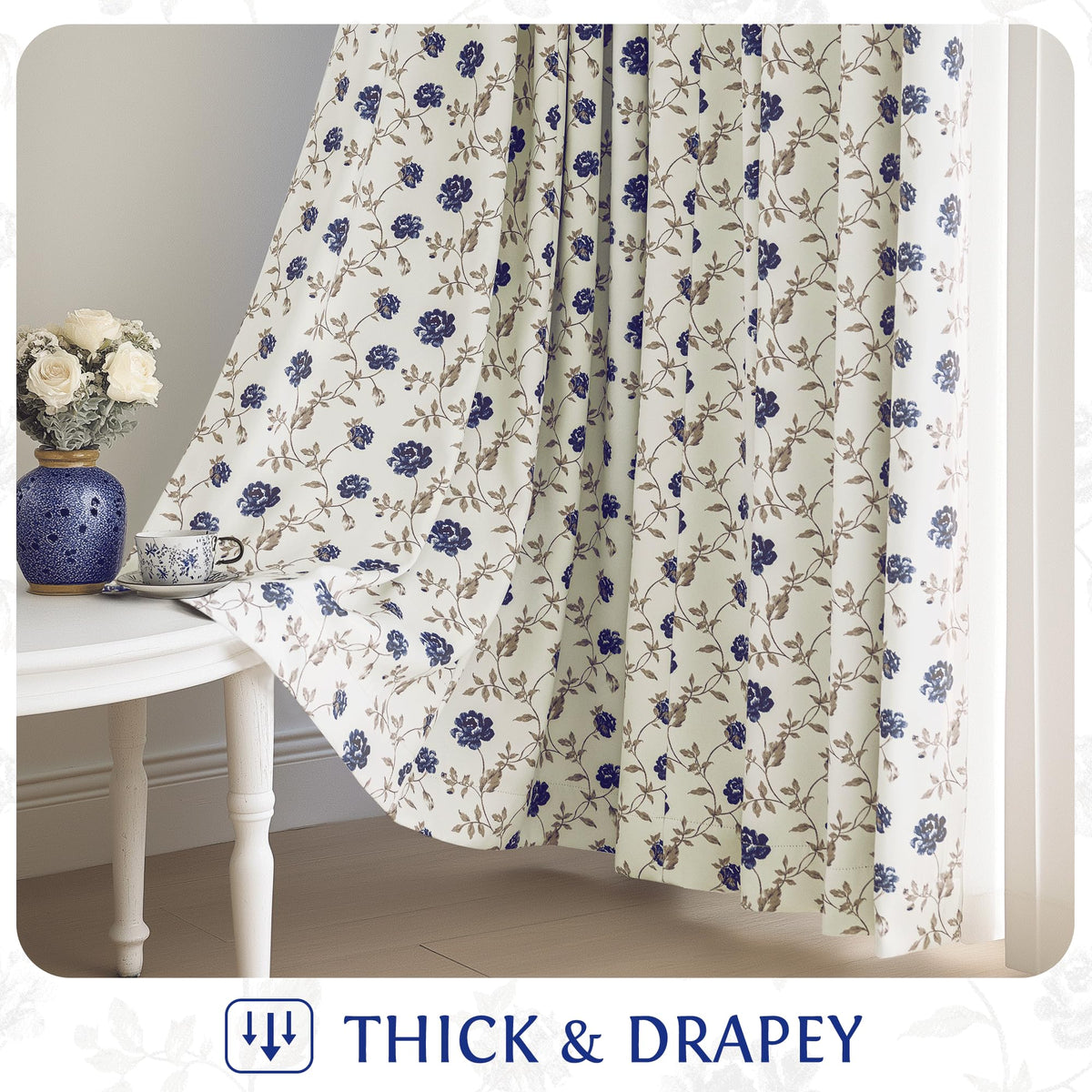 Machine-washable Beauoop floral blackout curtains maintain color and drape