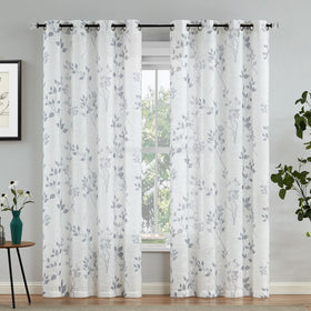 Beauoop floral leaf pattern curtains add cozy texture to living spaces