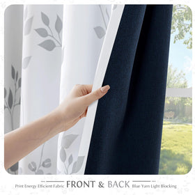 Beauoop floral-pattern curtain installed in a living room for elegant decor and glare reduction