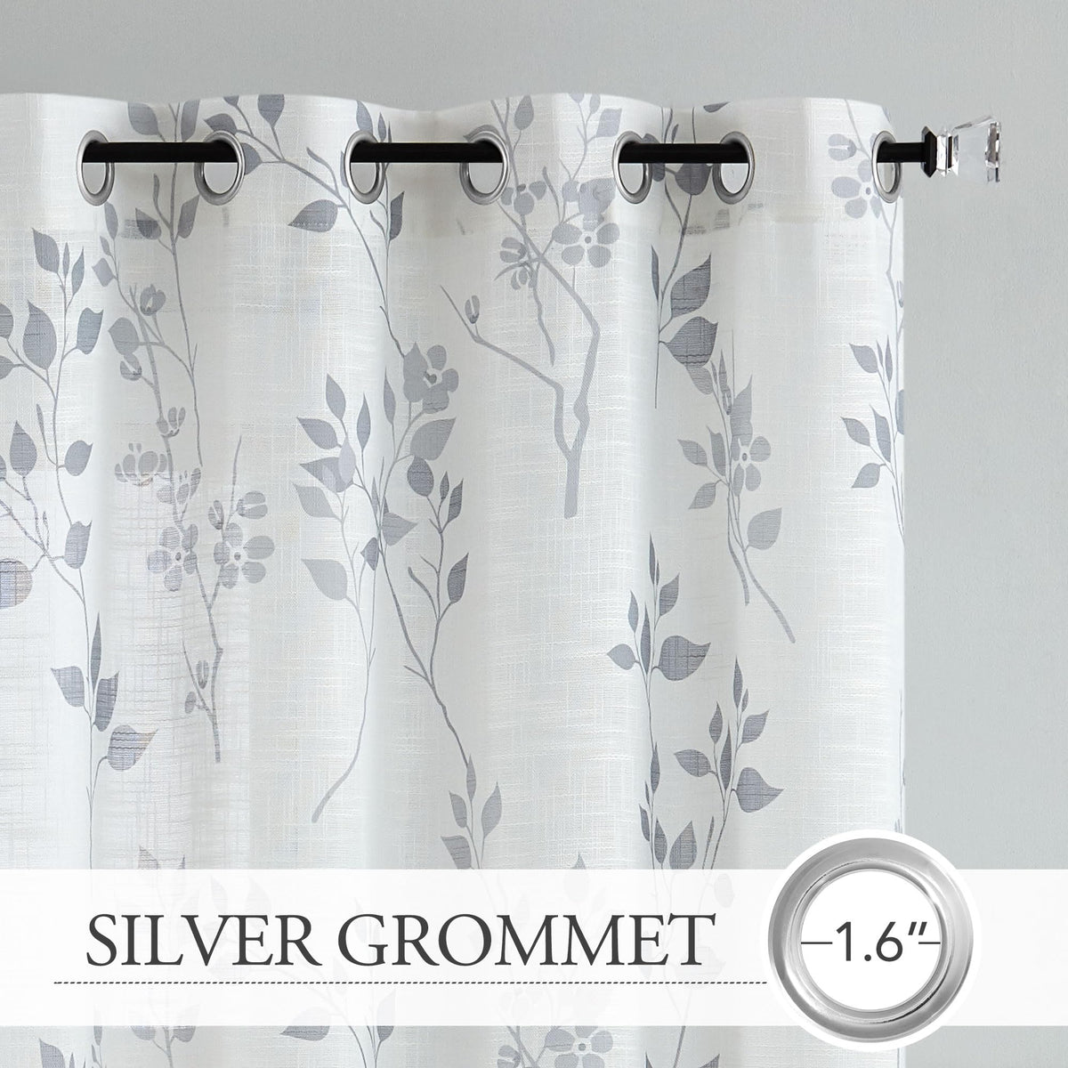 Beauoop living room setup with floral curtains adds farmhouse charm
