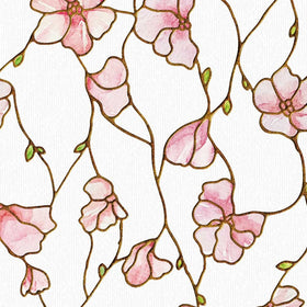 BEAUS TILE UNI Cherry Blossom 3D stained glass window film adds soft light diffusion