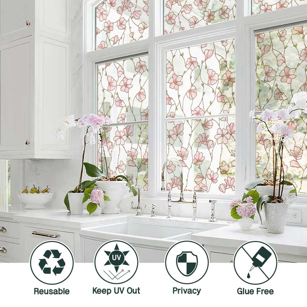 BEAUS TILE UNI living room window with Cherry Blossom design