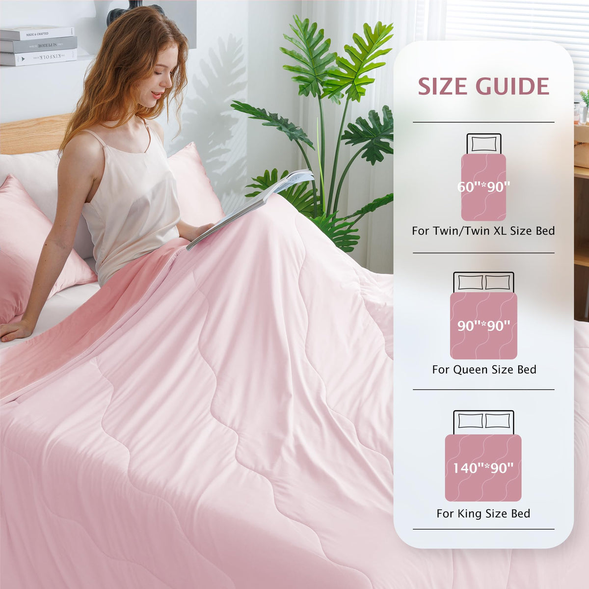 BEAUTEX cooling comforter on mattress shows anti-snag and anti-pilling fabric.