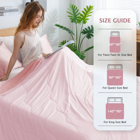 BEAUTEX cooling comforter on mattress shows anti-snag and anti-pilling fabric.