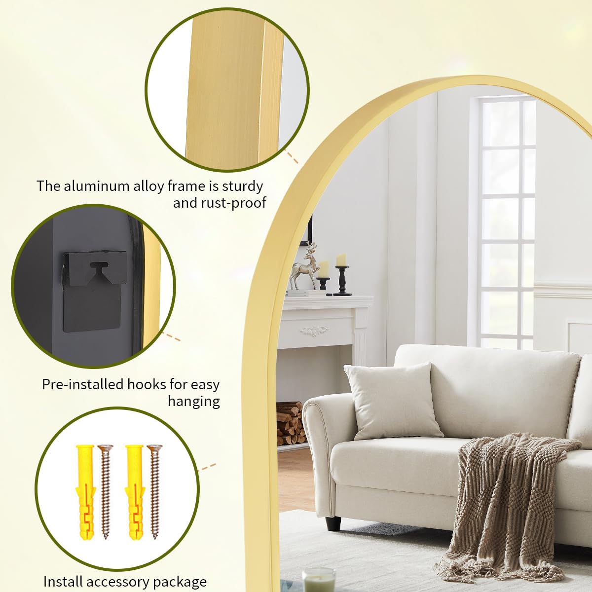 BEAUTYPEAK decorative mirror enhances galleries, living rooms, and reception areas
