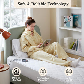 Beautyrest deep-pocket fitted skirt fits up to 18-inch mattresses.