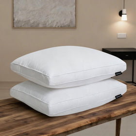 Beautyrest goose feather down fiber pillow front view with plush loft for comfort