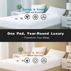 Beautyrest king pad showing five heat levels for personalized warmth