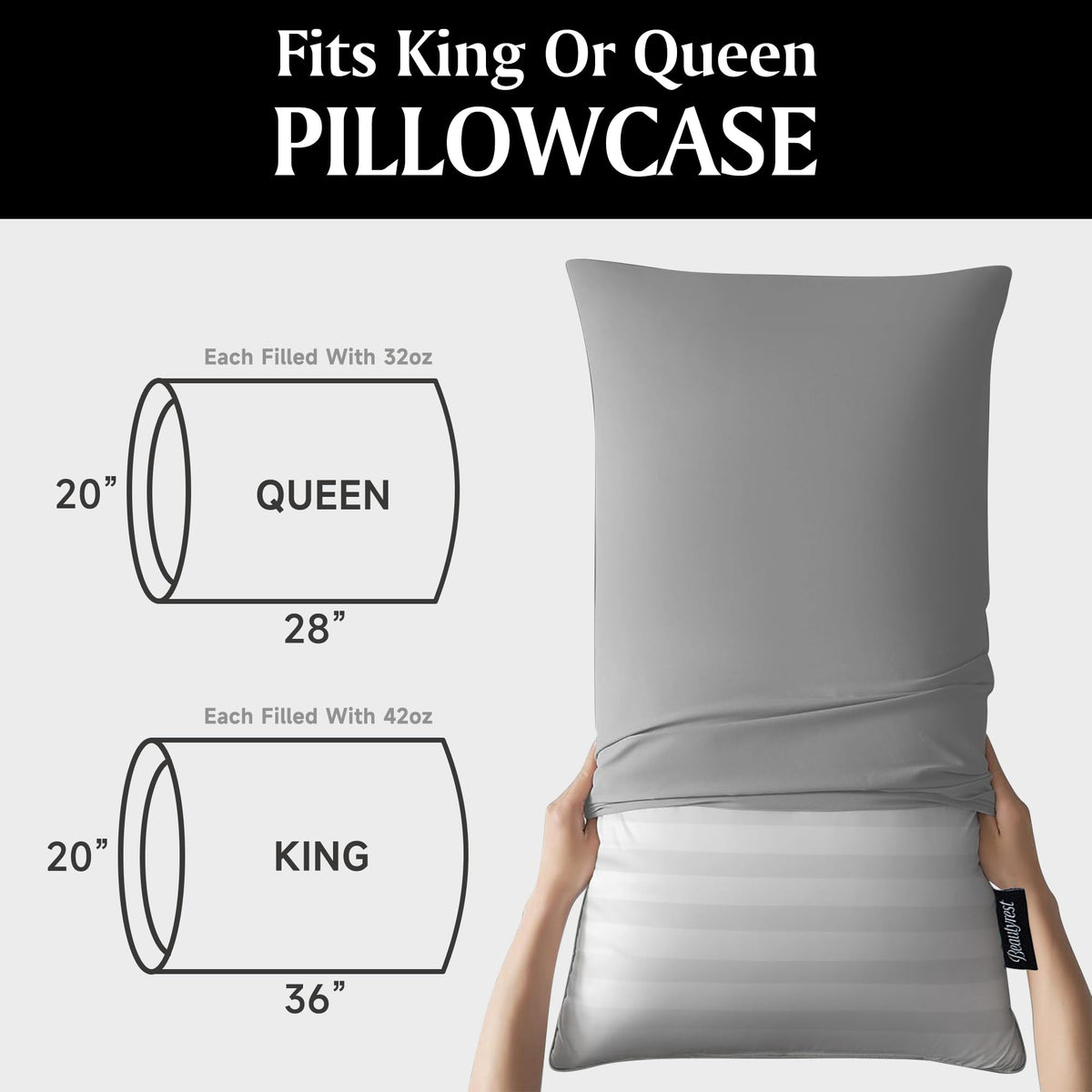 Beautyrest goose feather pillow designed for side and back sleepers