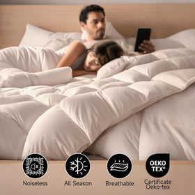 Beautyrest durable design with box stitching and corner loops keeps the duvet in place.