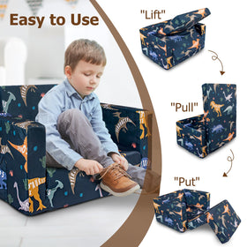 Beavtaens dinosaur kids couch bed-style setup supports cozy napping and reading
