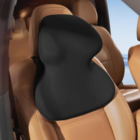BEBAS car headrest pillow showing ergonomic design for neck and shoulder support