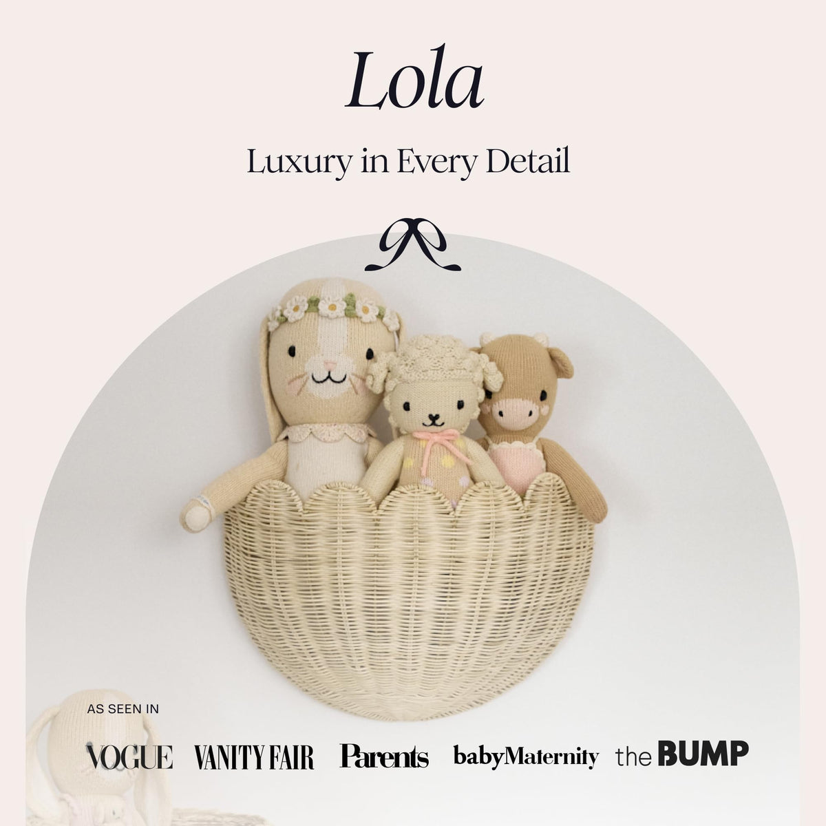 BEBE BASK handwoven rattan basket with natural finish