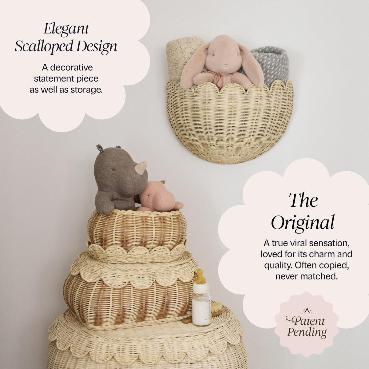 BEBE BASK natural rattan finish adds warm touch to room