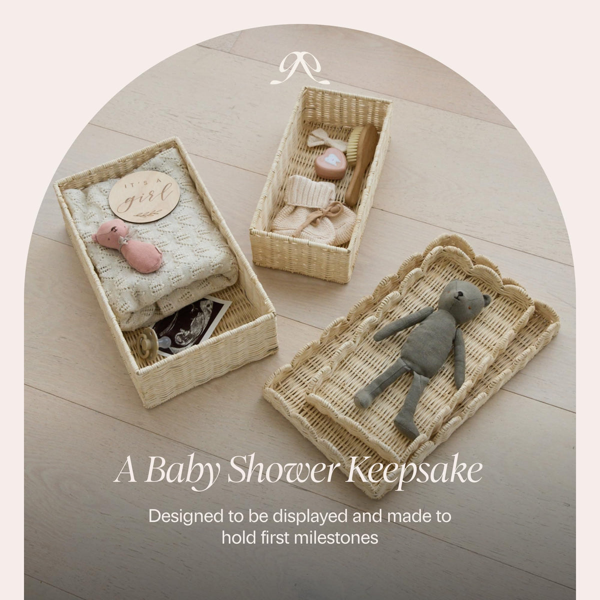 BEBE BASK nursery memory box for baby keepsakes and memories.