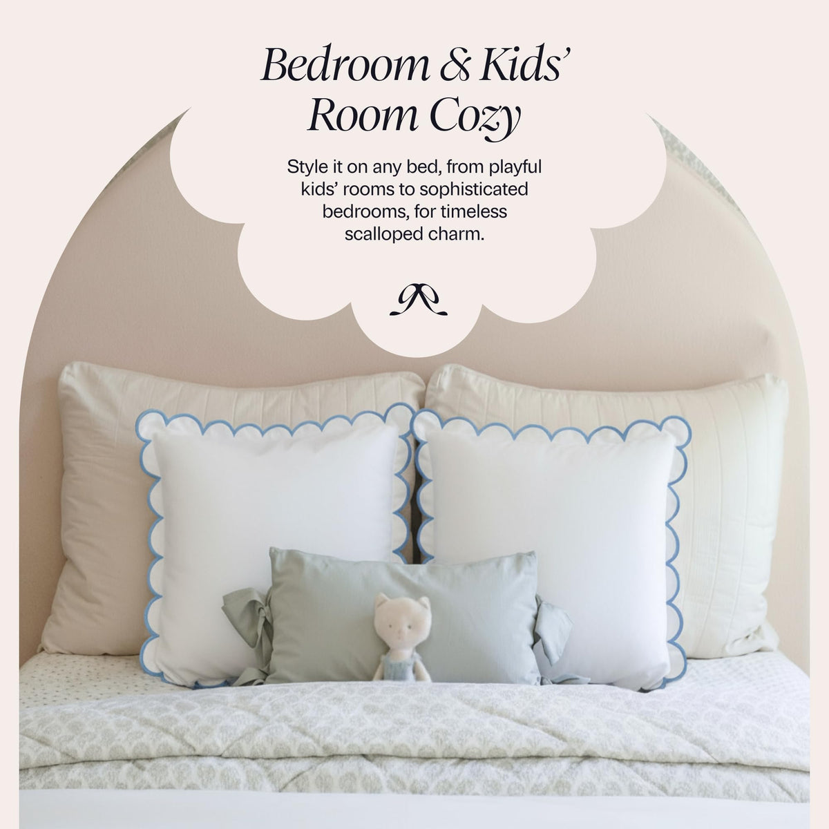 Bebe Bask Margot grandmillennial style pillow cover adds classic charm.