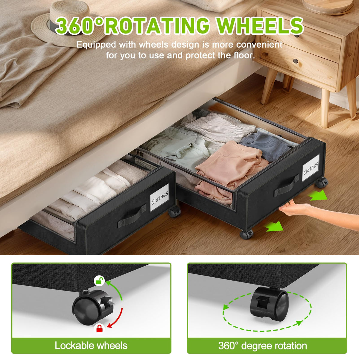 Beborxue storage with blankets and shoes for seasonal organization.