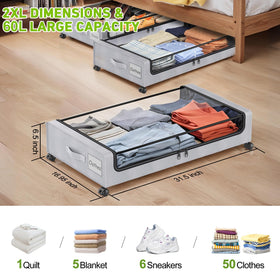 Beborxue under-bed storage with lids keeps items dust-free and organized.
