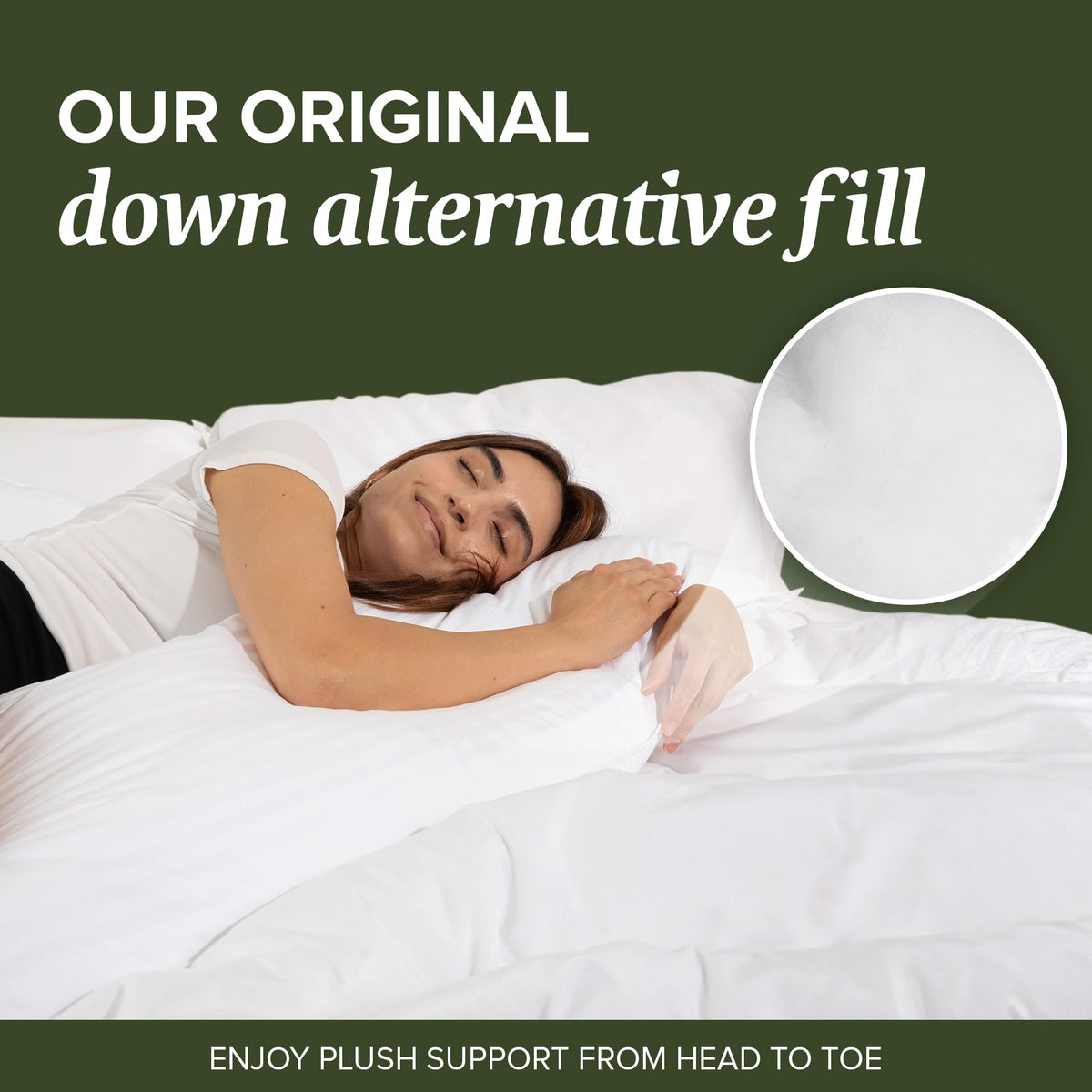 Beckham Hotel Collection pillow supports pregnancy comfort with extended length.