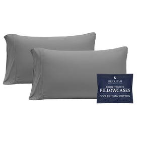 Beckham Hotel Collection cooling pillowcase, queen 2-pack, breathable and silky-soft for hot sleepers