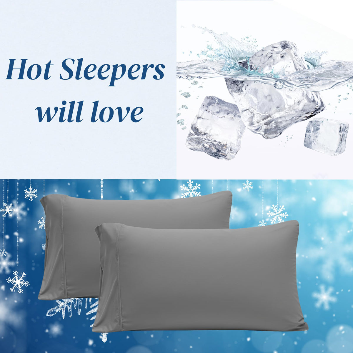 Beckham Hotel Collection cooling pillowcase smooth surface reduces bedhead and skin creases.