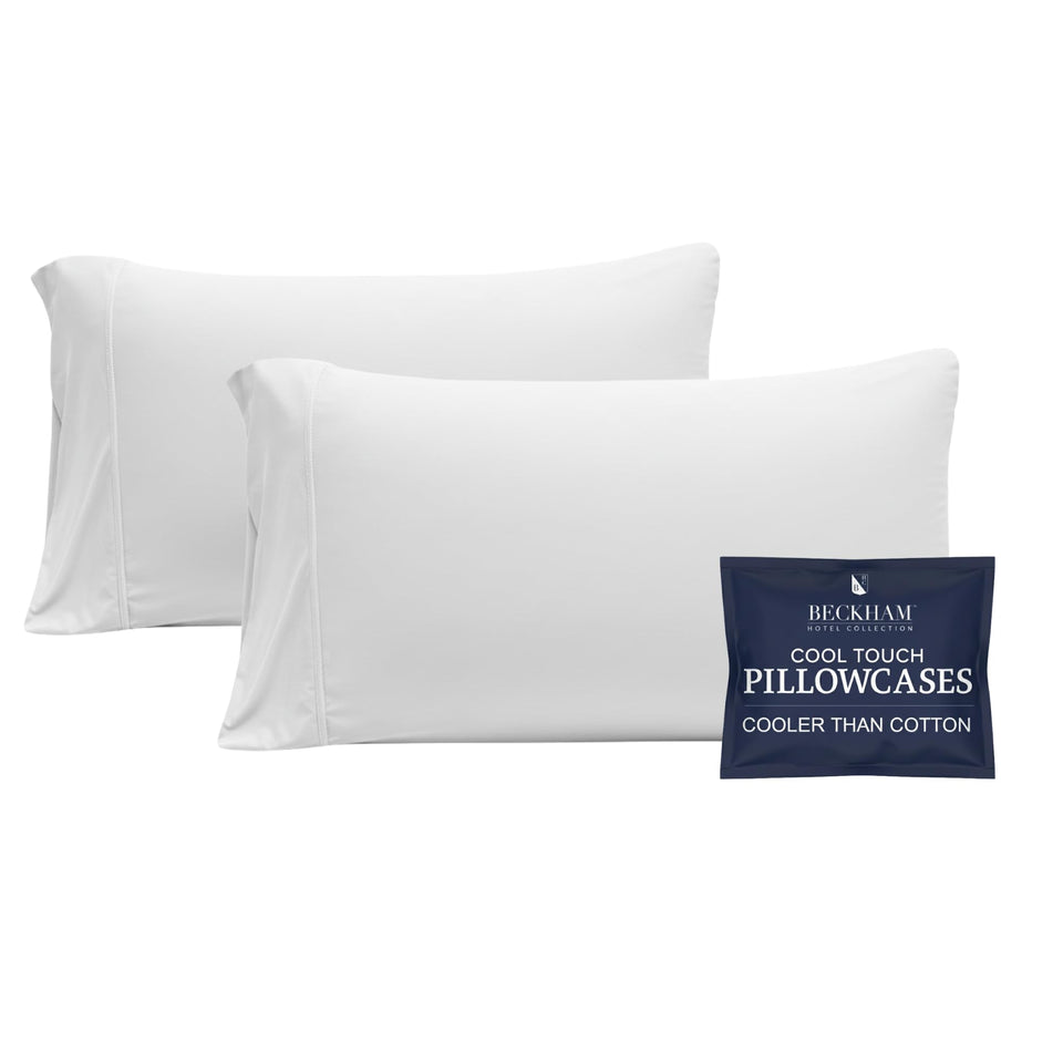 Beckham Hotel Collection cooling pillowcase with soft fabric for comfortable all-night sleep.