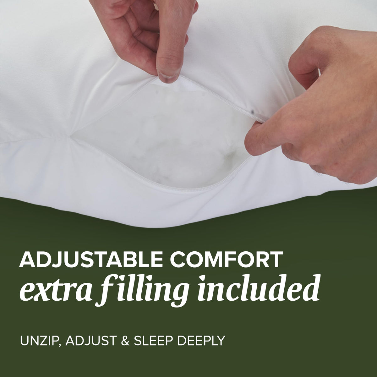 Beckham down-alternative fiber inside highlights plush yet supportive texture