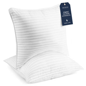 Beckham Hotel Collection euro throw pillow 26x26 front view adds plush decor comfort.