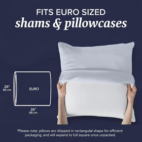 Beckham Hotel Collection euro throw pillow 26x26 side profile shows durable, shape-holding design.