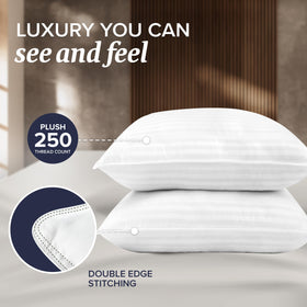 Beckham Hotel Collection euro pillow fluffing helps maintain full, inviting cushions.