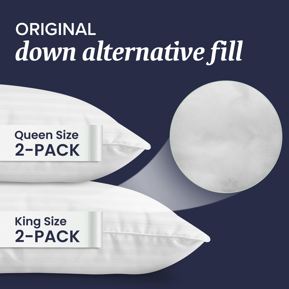Beckham Hotel Collection king pillows on bed inviting comfortable sleep positions