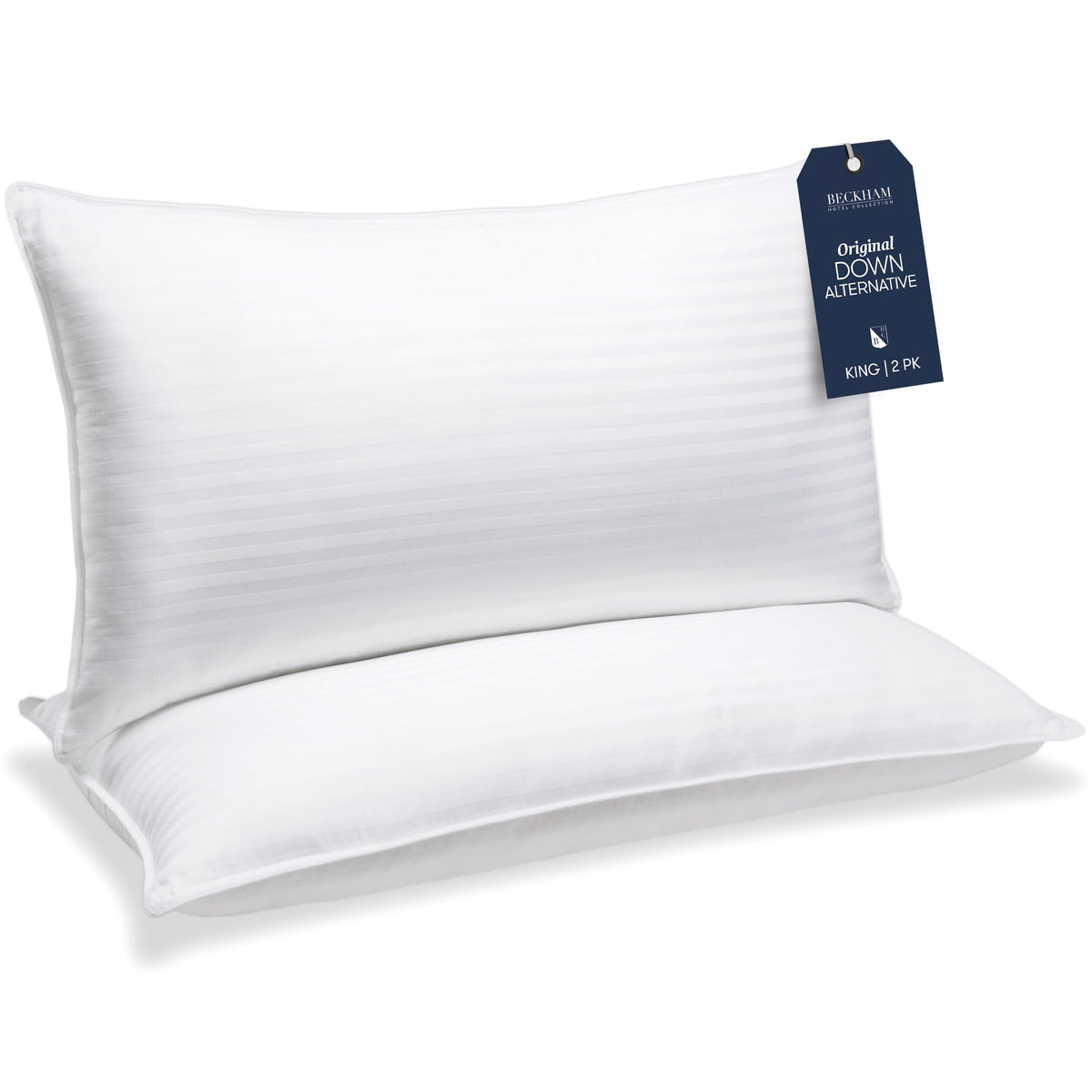 Beckham Hotel Collection king pillows set of 2 on bed for restful night