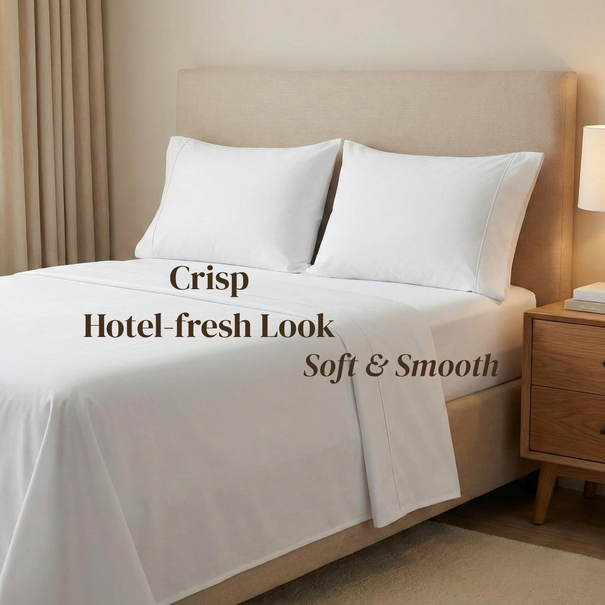Beckham Hotel Collection king pillowcases measure 20x40 inches for a perfect fit