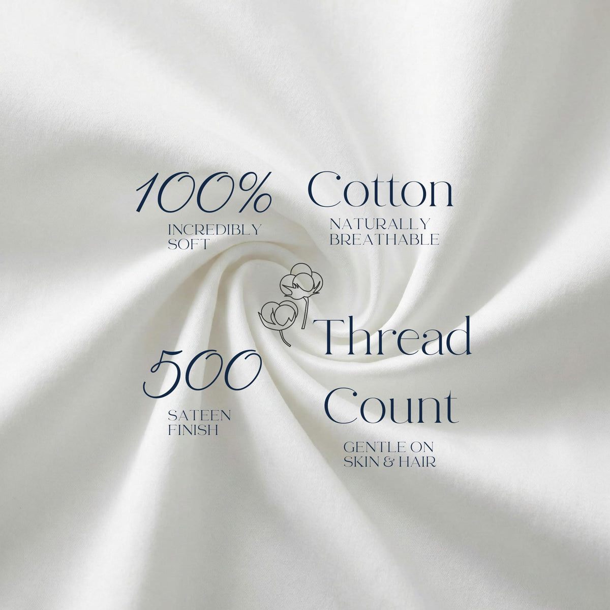 Beckham Hotel Collection pillowcase close-up demonstrates breathable cotton sateen finish
