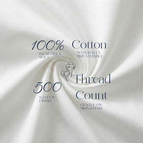 Beckham Hotel Collection pillowcase close-up demonstrates breathable cotton sateen finish