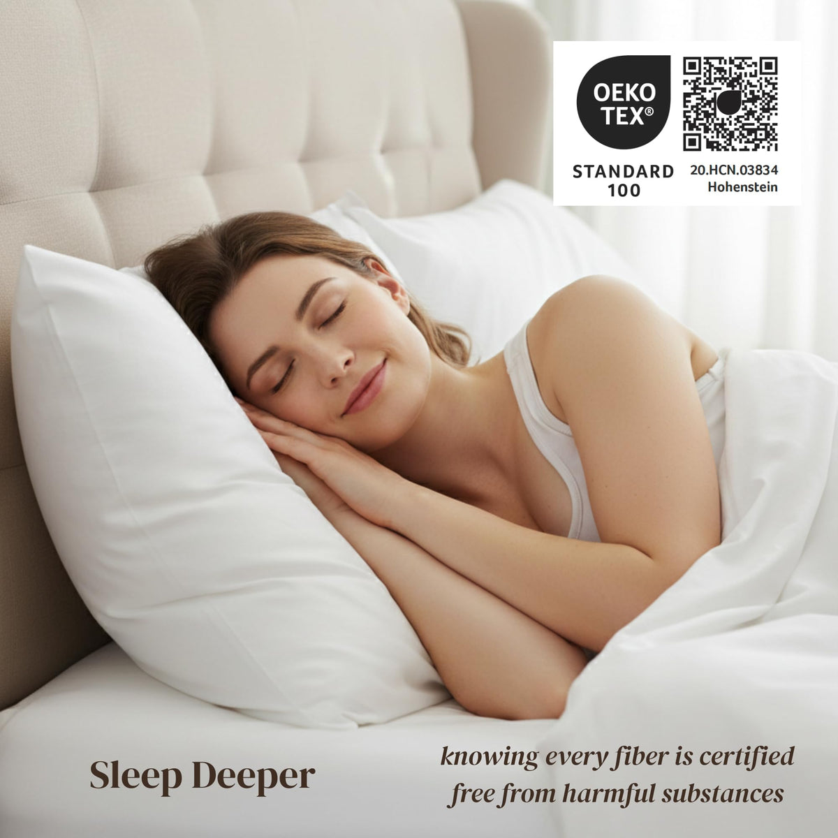 Beckham Hotel Collection hypoallergenic fabric designed for sensitive skin comfort.